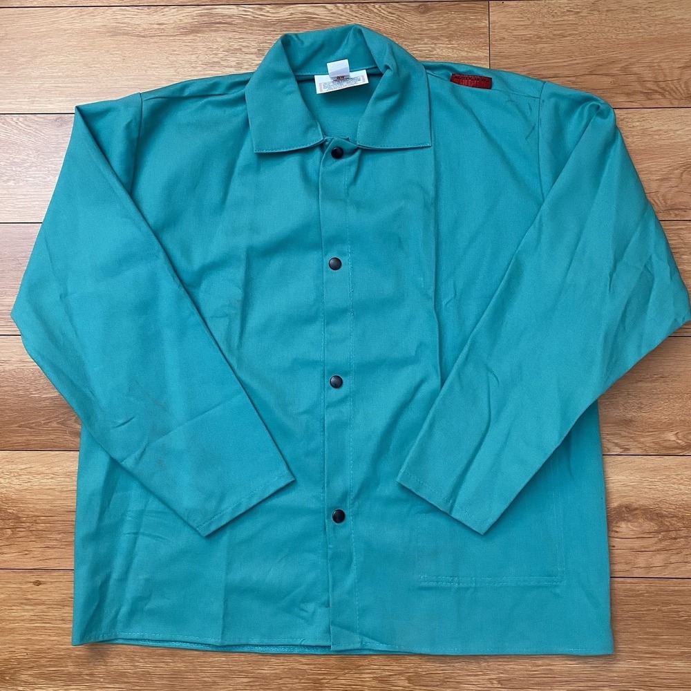 WESTEX FR-7A Flame Fire Resistant Snap Button Shirt Mens L Green